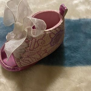 Pink Harley Davidson infant shoes